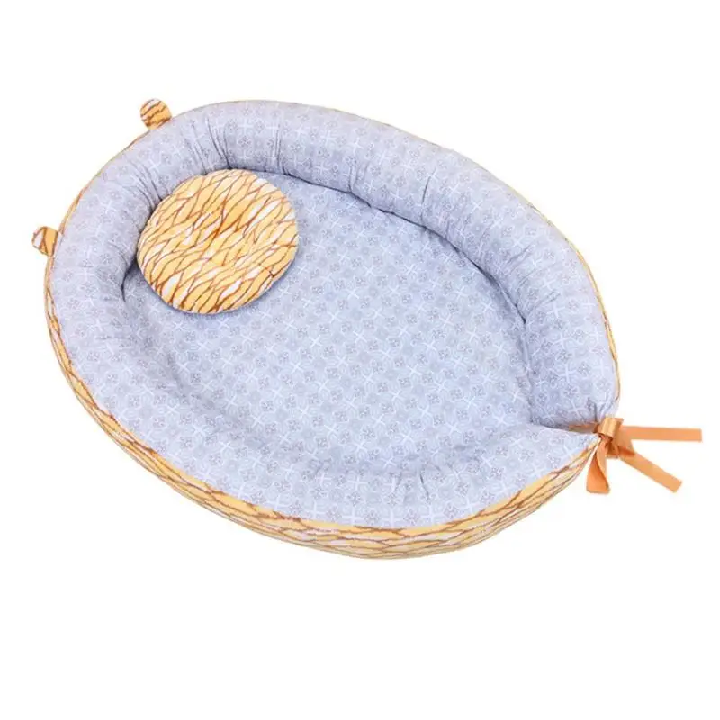 Новорожденная детская кроватка переносная люлька ворс кроватка противоскользящая колыбель с подушкой необходимые бытовые Детские принадлежности для отдыха - Цвет: Цвет: желтый