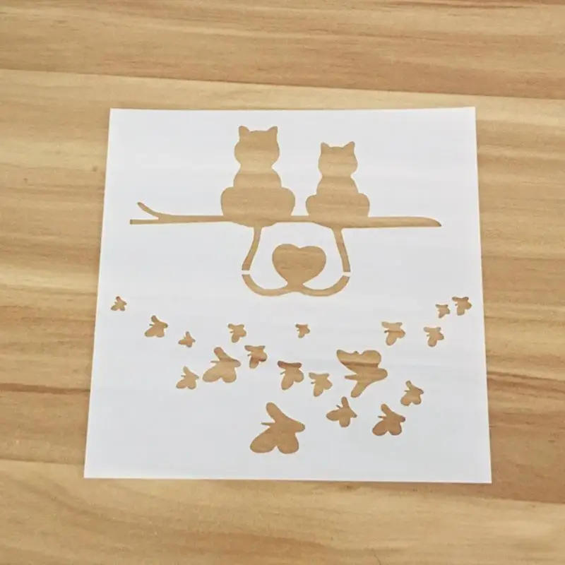 cats Печатные трафареты торта резные помадки DIY украшения плесень Strew - Цвет: cats