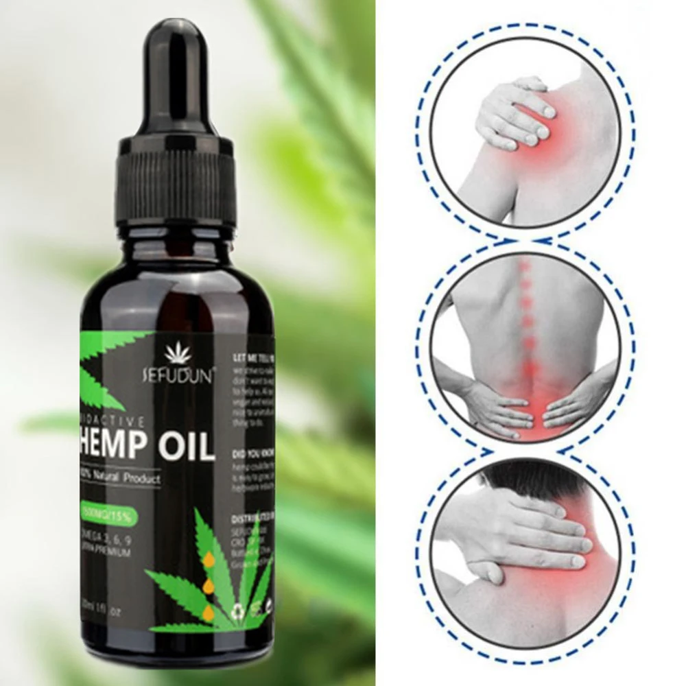 

30ml 100% Organic Hemp Oil Bio-active Hemp Seeds Oil Extract Drop for Pain Relief Reduce Anxiety Better Sleep Essential Oil