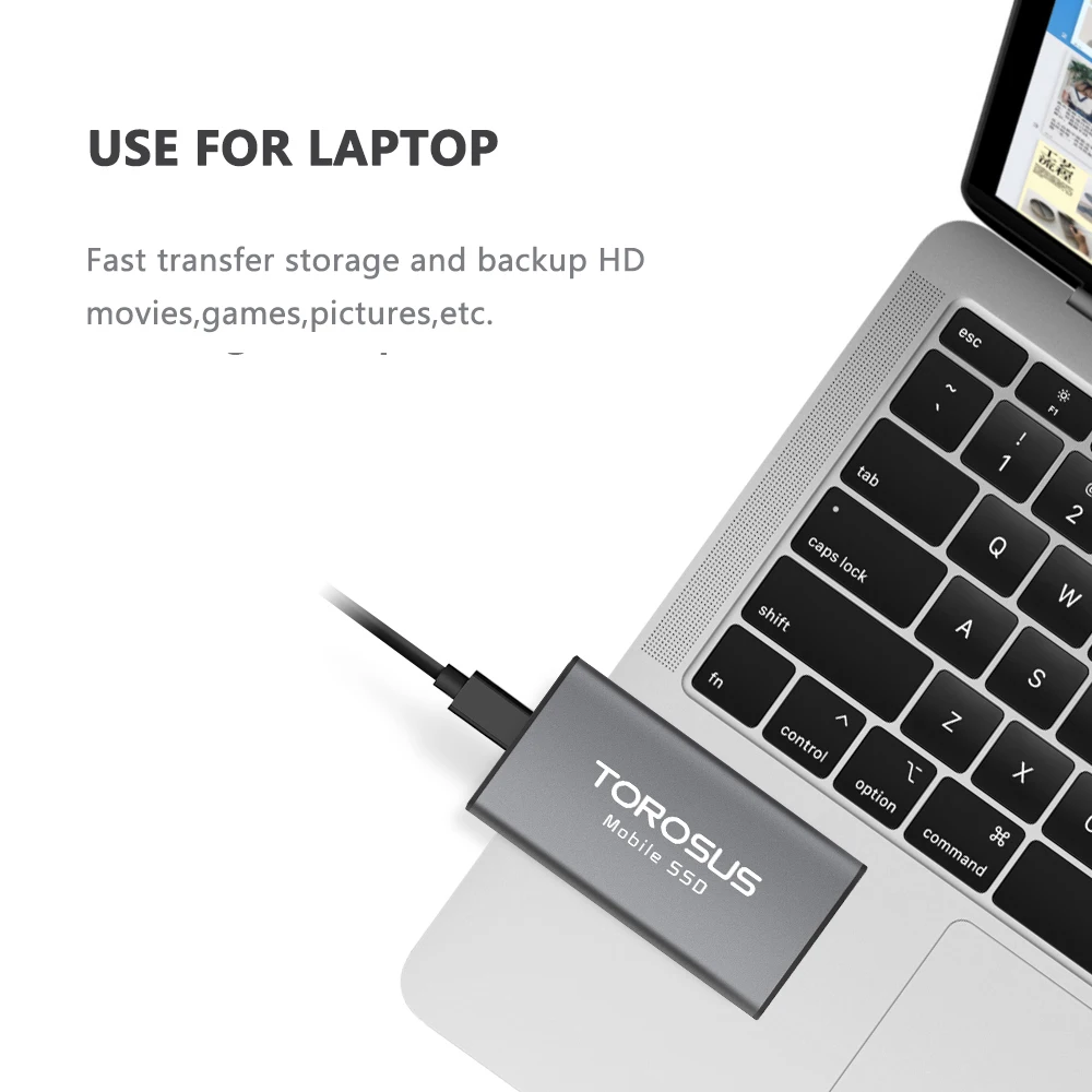 TOROSUS SSD Внешний жесткий диск 250 ГБ 500 ГБ Портативный SSD 1," USB 3,0 внешний твердотельный накопитель для ноутбука