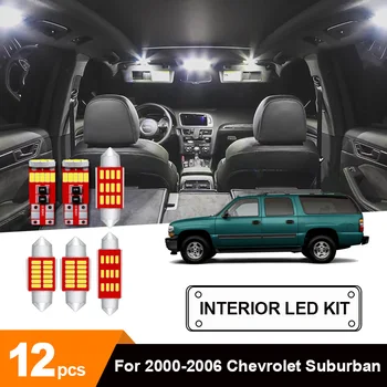 

12 x White Error Free Car LED License Plate Interior Map Dome Cargo Glove Box Bulbs Package Kit For 2000-2006 Chevrolet Suburban