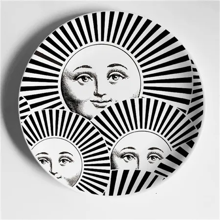 Fornasetti черно-белая иллюстрационная тарелка, настенная тарелка, домашний декор для отеля, человеческое лицо, керамическая посуда для декора стен - Цвет: 12