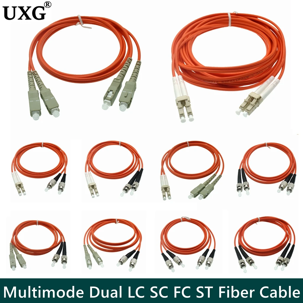 Details about   1-50M SC-ST Fiber optic jumper Cable Multimode double core 
