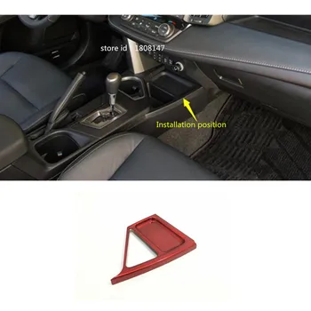 

Car Sticker Storage Box Cover Decoration Trim ABS Red Front Trim Lamp Panel Cup Storage 1pcs For Toyota RAV4 2016 2017 2018