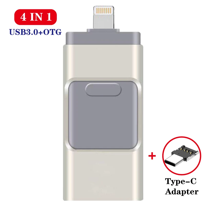 8gb pen drive 4 in 1 HD USB Stick 3.0 Flash Stick for iPhone/Android Type C Usb Key OTG Pendrive  128 GB 64 GB 32 GB 16GB Mini Pen Drive 8gb usb flash drive USB Flash Drives