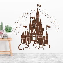 Виниловые наклейки на стену с изображением замка мечты Диснея для декора дома, гостиной, детской комнаты, настенные наклейки для декора, сделай сам