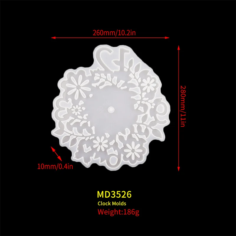 2021 New Style Flower Shape Watch Resina Epoxi Moule Digital Clocks Stampo Silicone Mold Hanging Home Jewelry Making Crafts