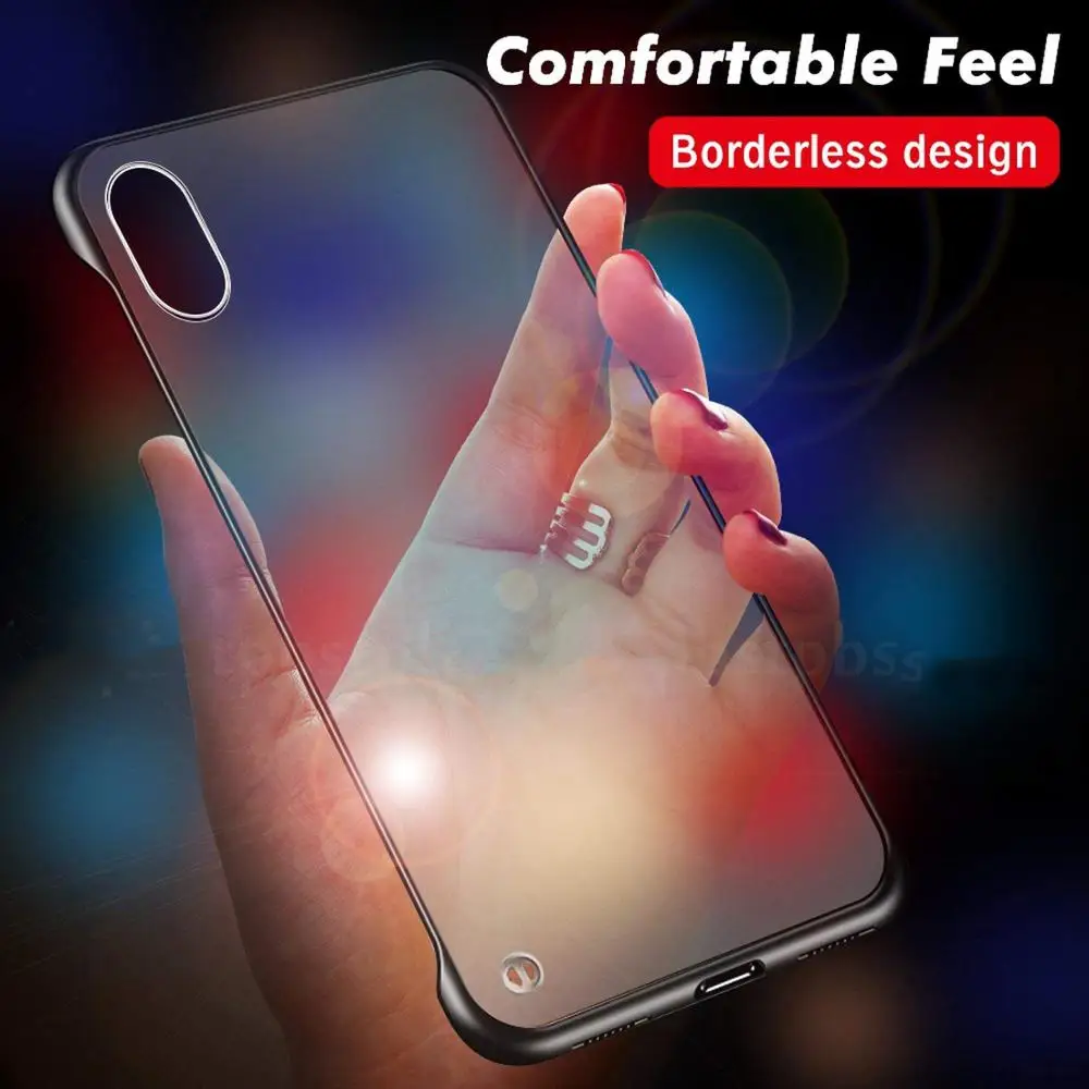 

Frameless Matte Transparent Hard Phone Case For iPhone 6 6S 7 8 Plus Cover For iPhone XR X XS Max With Finger Ring funda shell