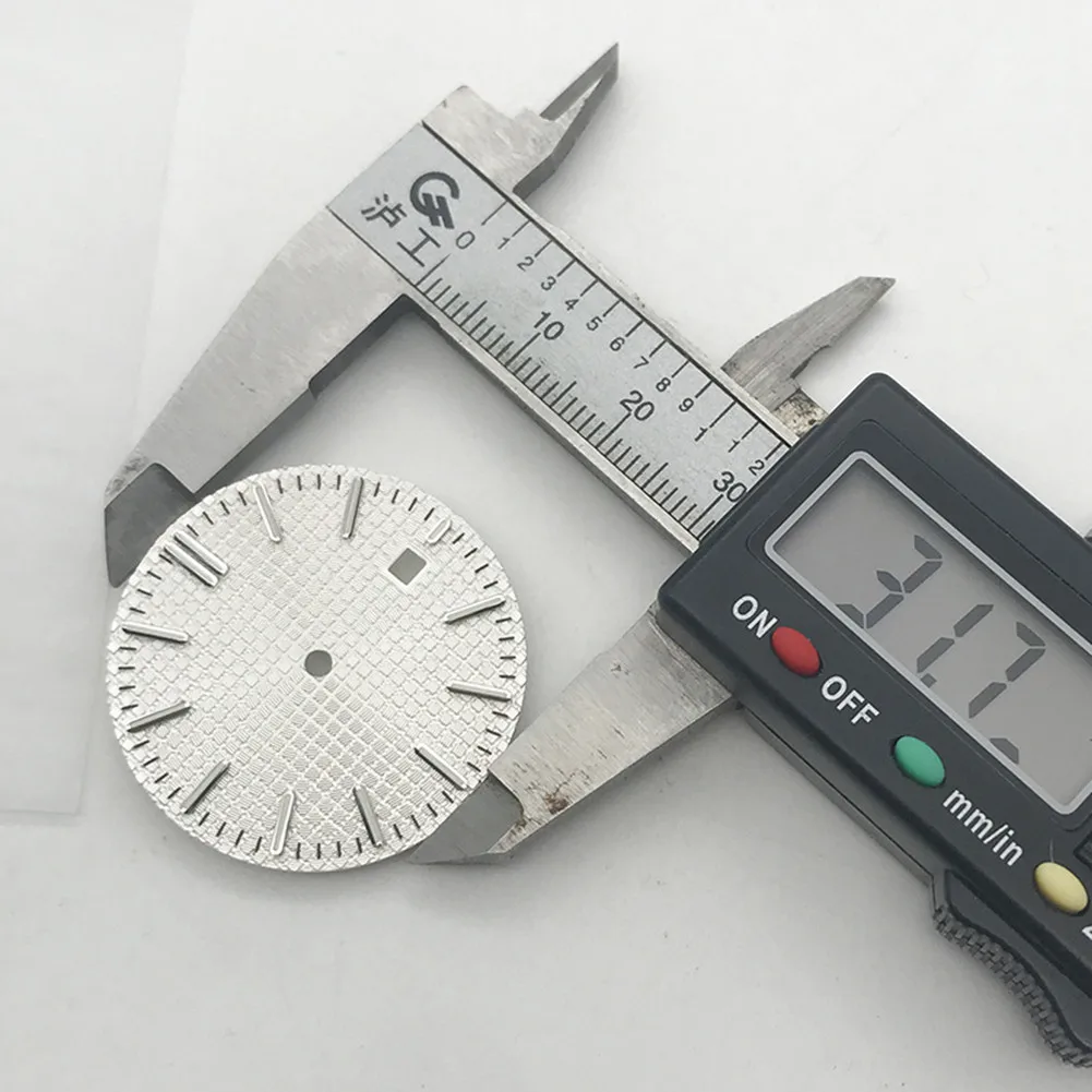 

31.7mm/1.25in Single Date At 3 White Watch Dial Plate Face Replacement Parts For ETA 2836 2824 DG2813 Movement
