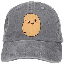 Мужская и женская Регулируемая джинсовая бейсболка s Kawaii Potato Trucker cap
