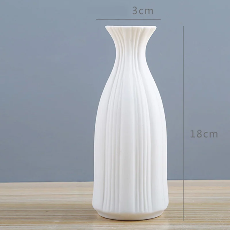 Cena Ceramika wazon skandynawskie geometryczne wystrój domowy biały wazon nowoczesne akcesoria ceramika centralna wazony do dekoracji ślubnych HR