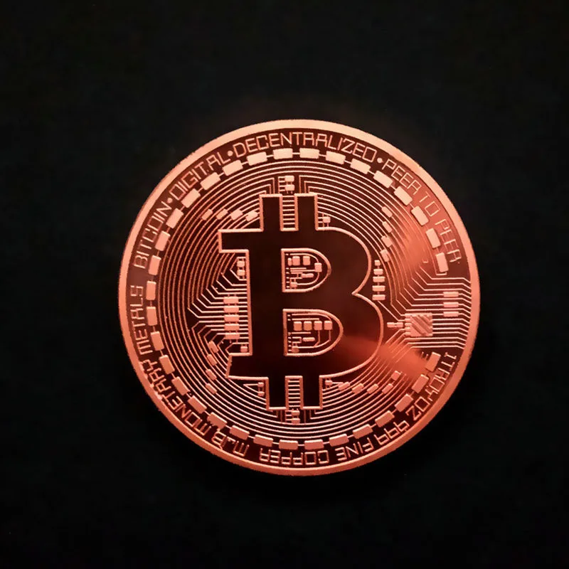 pink Позолоченные физическая bitcoin бит монеты BTC с Чехол подарок металла античная имитация художественных невалютных Коллекционные вещи сувенирная монета - Цвет: pink