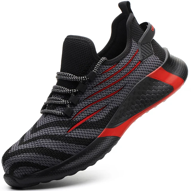 Safety Shoes Men Anti-Smashing Steel Toe Cap Puncture Proof Construction Lightweight Breathable Sneaker Work Boots Women Quality Safety Shoes
