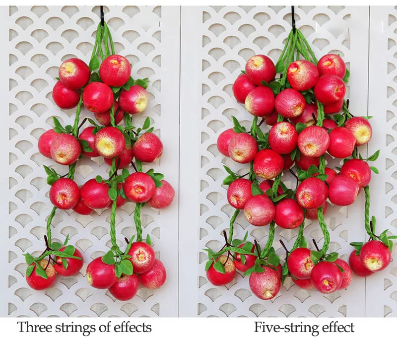 Strongwell моделирование зеленая фруктовая струна яблочные шампуры домашняя Настенная Декорация украшения для стен ресторана