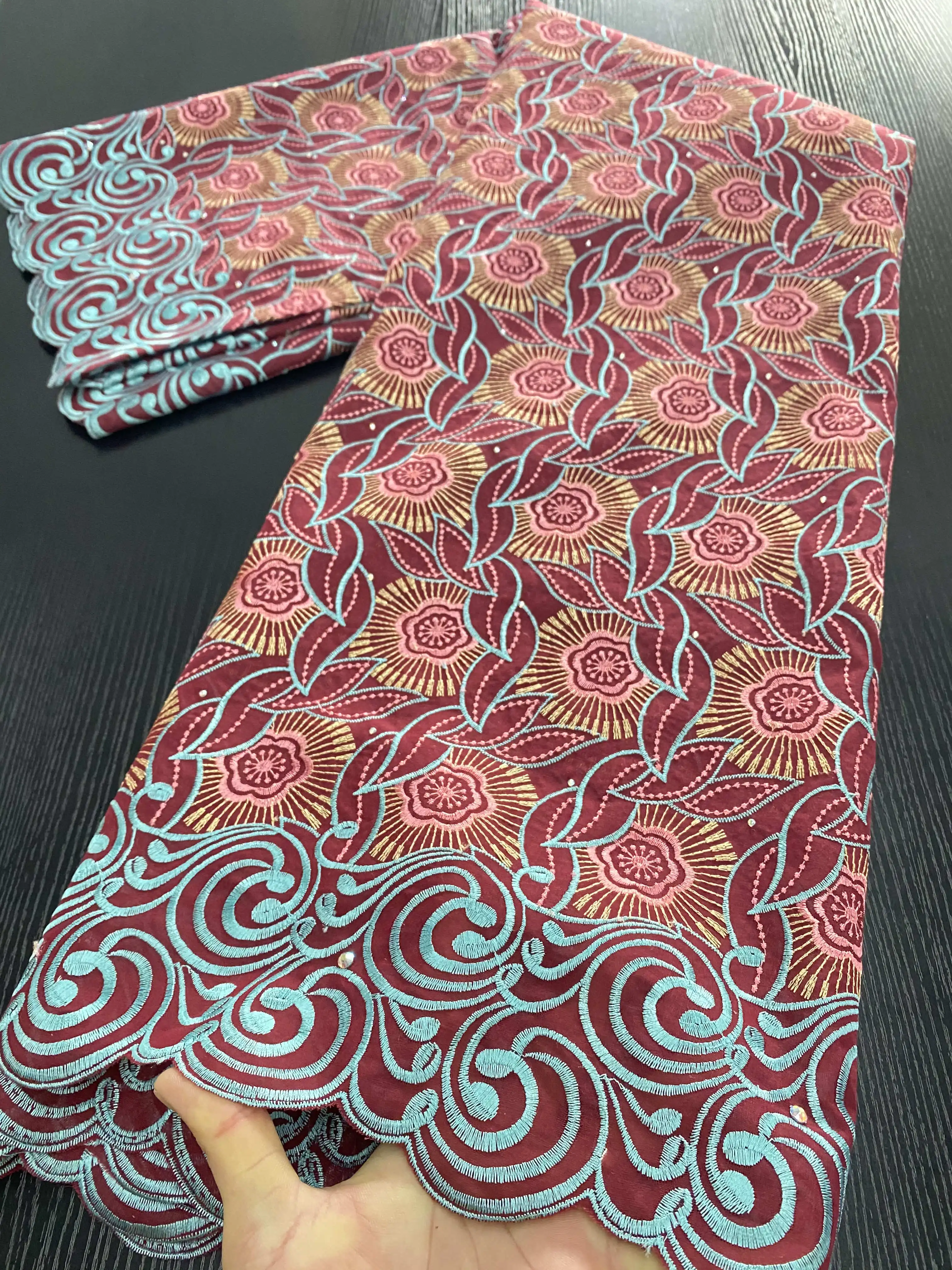 

Swiss Voile Lace In Switzerland African Lace Fabric 2020 High Quality Embroidery Fashion Nigerian Cotton Lace Fabrics YA3421B-2