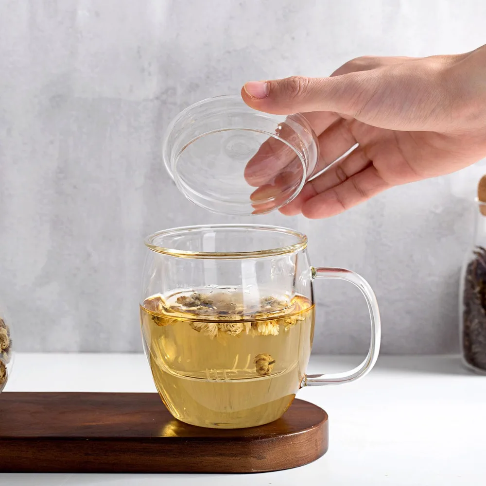 2 шт./компл. двойной Слои большой Ёмкость Стекло Кофе молока Чай кружка Infuser фильтр прозрачный утепленные Стекло стаканчик с крышкой для кубиков льда