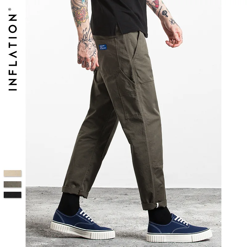 

INF Men'S Wear | 2019 Autumn And Winter Cool Japanese-style Stereo Pocket Joint MAN'S Ninth Pants Casual Pants Bib Overall