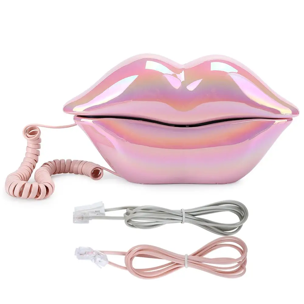 Lip-Shaped Electroplate Desktop Telephone
