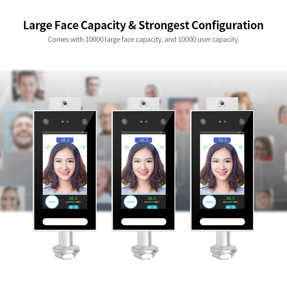 Temperature Measurement PalmPrint Face Dynamic Recognition Terminal Device Access Control System Face Password Attendance Machin - Famidy.com