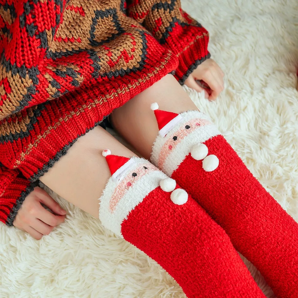 Fashion Women Unisex Casual Christmas Printed Long stockings Socks for girl teens cycling winter  (22)