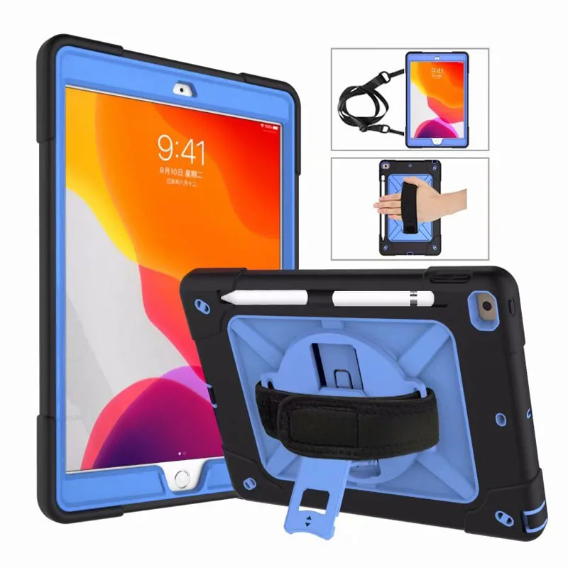 

New Armor Case For ipad Air 3 10.5 2019 Kids Safe Shockproof Case Hand Strap & Neck Strap Cover For ipad Pro 10.5 2017