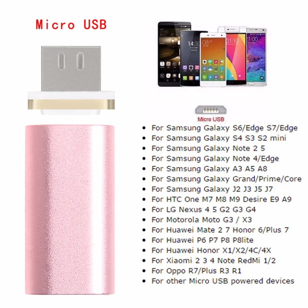 1 PC Magnetic Micro USB Female to Male Adapter Converter For Samsung Galaxy/HTC/Moto/Xiaomi/Huawei/ASUS