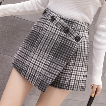 

High Waist Skirt Vintage Mini Saia Casual Ladies Skirts Plus Size Plaid Falda Corta Mujer Mini Falda Sexy 2020