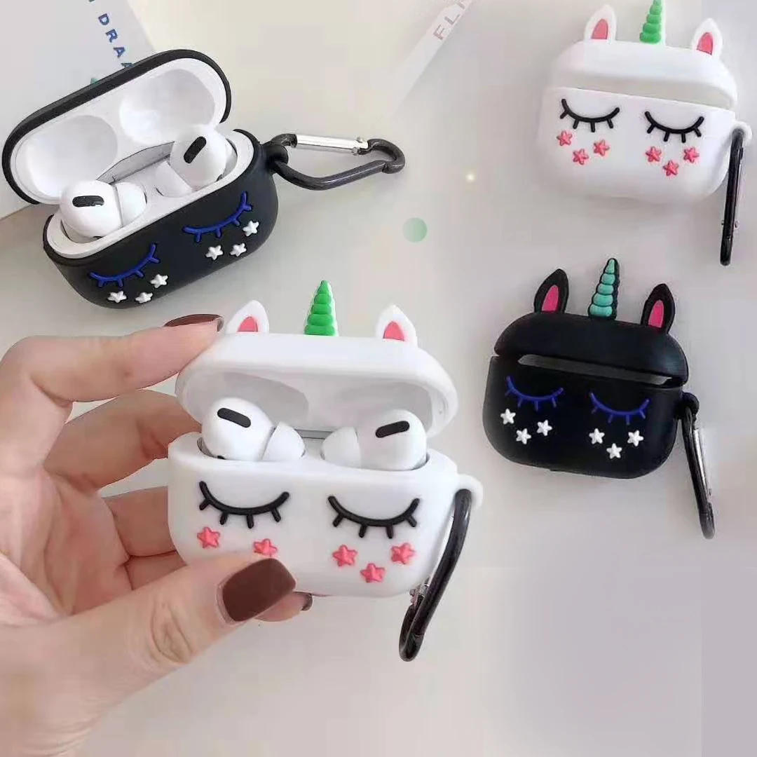 

For Apple airpods Pro Case Cartoon unicorn/Cat silicon headphone Protective Cover For air pods Pro 3 cover Earphone Case Funda