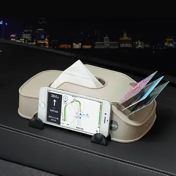 

Tissue Box Holder for Car Creative Multifunction Model Phone Holder Cards Clip Storage Tissue Box Car Tissue Holder Paper Towel