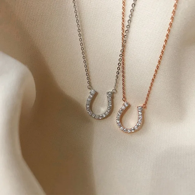 18K Gold Plated Tiffany Double Ring Gold T Bar Necklace With Diamond Buckle  And Horseshoe Pendant From Qqwjzy, $109.75 | DHgate.Com