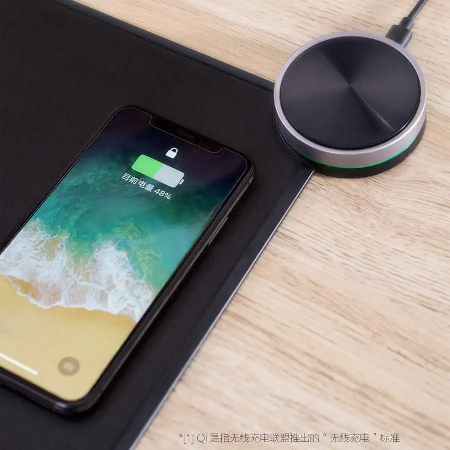 Смарт-Мышь Pad Qi Draadloze Snelle Lading для iphone 8 xs Xiaomi Mi9 Беспроводная зарядка коврик для мыши RGB свет