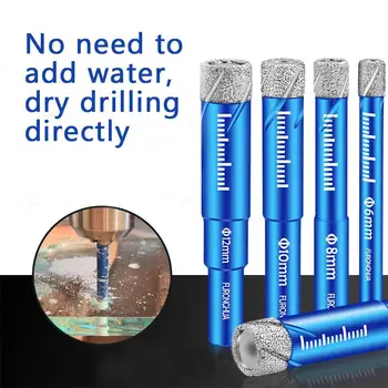 

1Pcs Drill Hole Saw Bit 6-16mm Power Tool Cutting Bit Diamond Coating Diameter for Tile Marble Glass Ceramic Slate Dry Drill