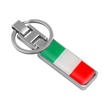 

For Ferrari Fiat Piaggio Vespa Ford Alfa Romeo Car styling Italy Flag Keychain Women's wallet Key Chain Pendant Accessories