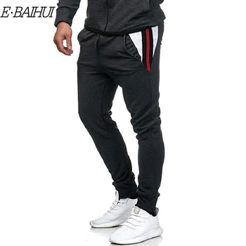 

E-BAIHUI 2020 Male New Fashion Hip Pop Pants Men Sweatpants Slacks Casual Elastic Joggings Sport Solid Baggy Pockets Trousers