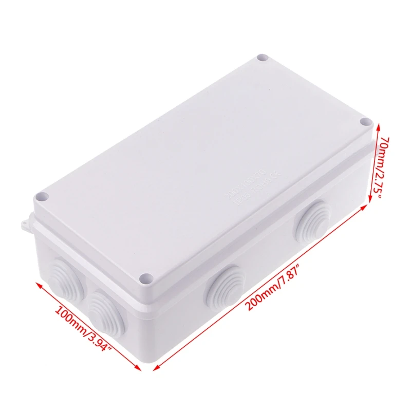 Водонепроницаемый пластиковый корпус Чехол распределительная коробка питания IP65 200 мм x 100 мм x 70 мм и Прямая поставка