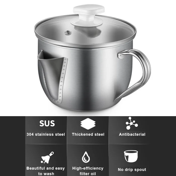 Высокое качество нержавеющая сталь безопасный безвкусный фильтр масло суп разделительный фильтр горшок для приготовления пищи легко моется кухонная утварь