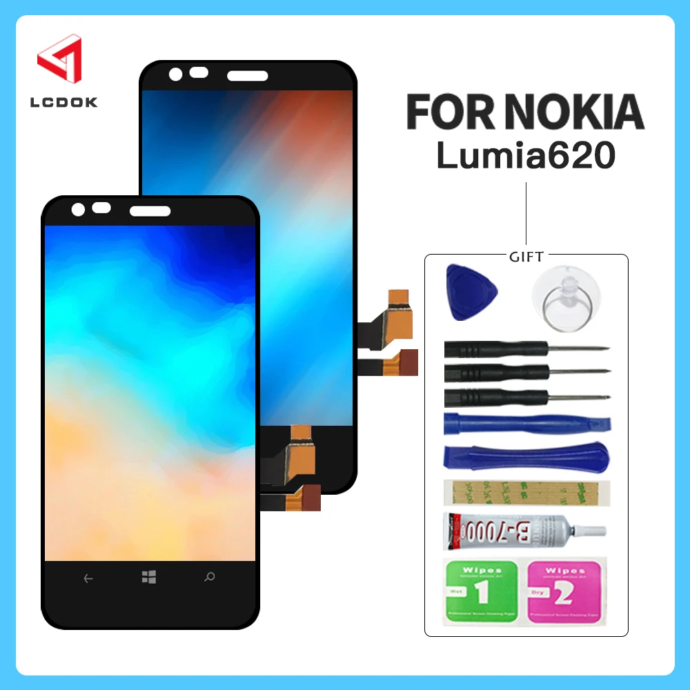 

High Qulity LCD For Nokia Lumia 620 RM-846 LCD Display Touch Screen Digitizer Assembly Panel Replacement Parts LCD For N620