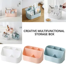 Корзины из искусственного ротанга, органайзер для макияжа, косметическая коробка, пластиковая корзина для хранения, Настольная коробка для косметики, для ванной комнаты#25