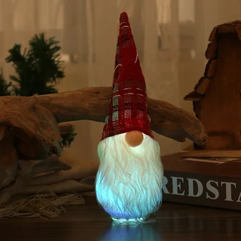 

Christmas Ornaments Light up Luminous Faceless Gnomes Christmas Tree Pendant Home Table Decor _WK