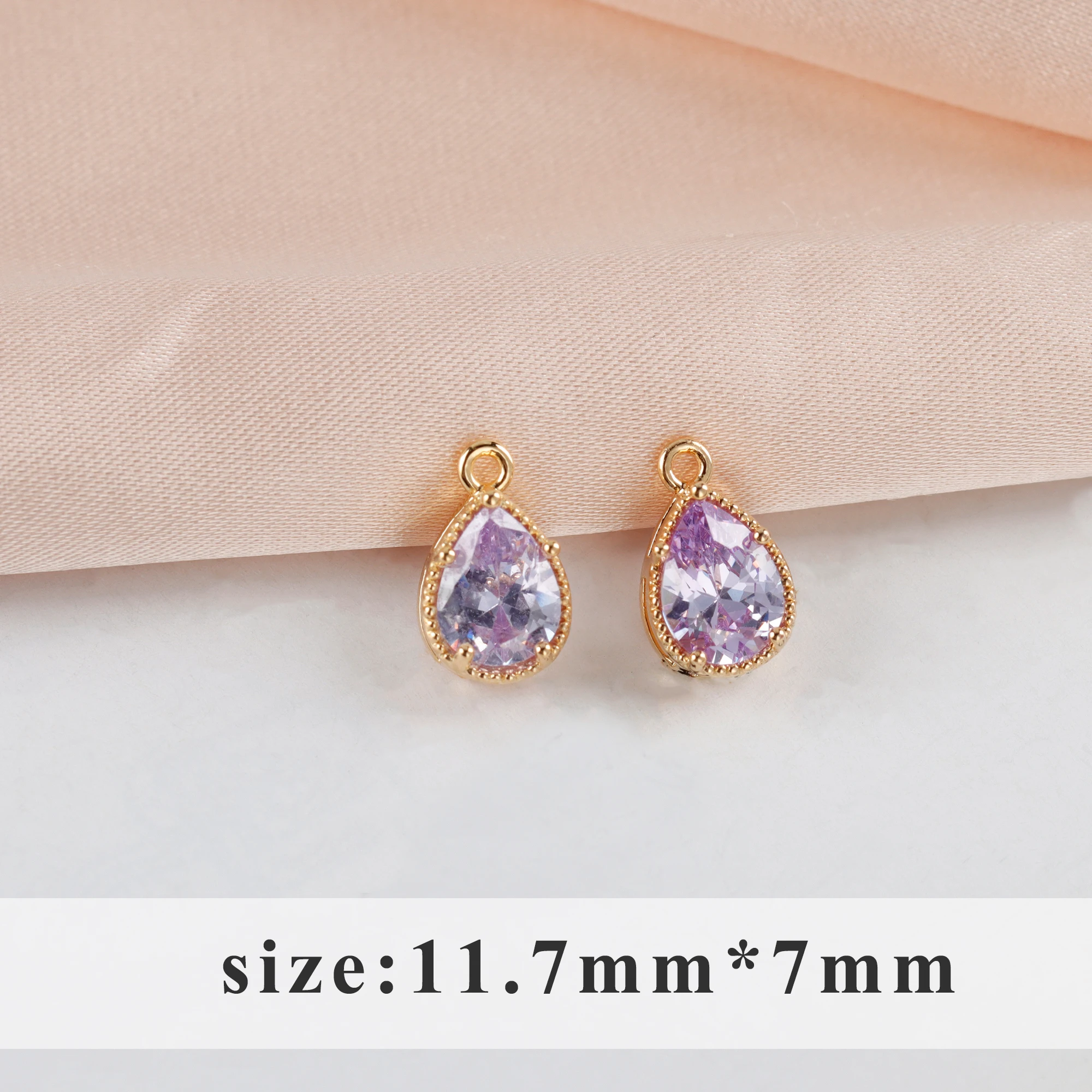 YEGUI M998,jewelry accessories,18k gold plated,copper metal,rhodium plated,zircons,charms,diy earrings,jewelry making,10pcs/lot