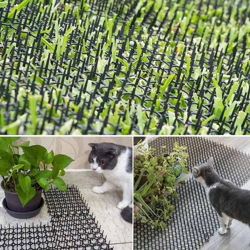 12pcs/set Garden Prickle Strip Dig Stop Cat Repellent Deterrent Mat Spike Portable Anti-Cat Dog Outdoor Garden Supplies