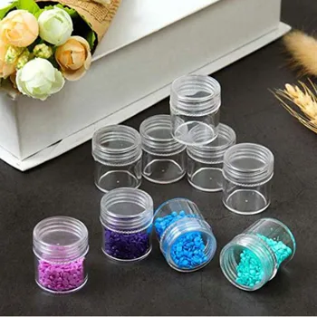 

12/48/60Pcs Bottles Transparent Diamond Painting Beads Storage Bottle Embroidery Beads Storage Container Box Bollte Size