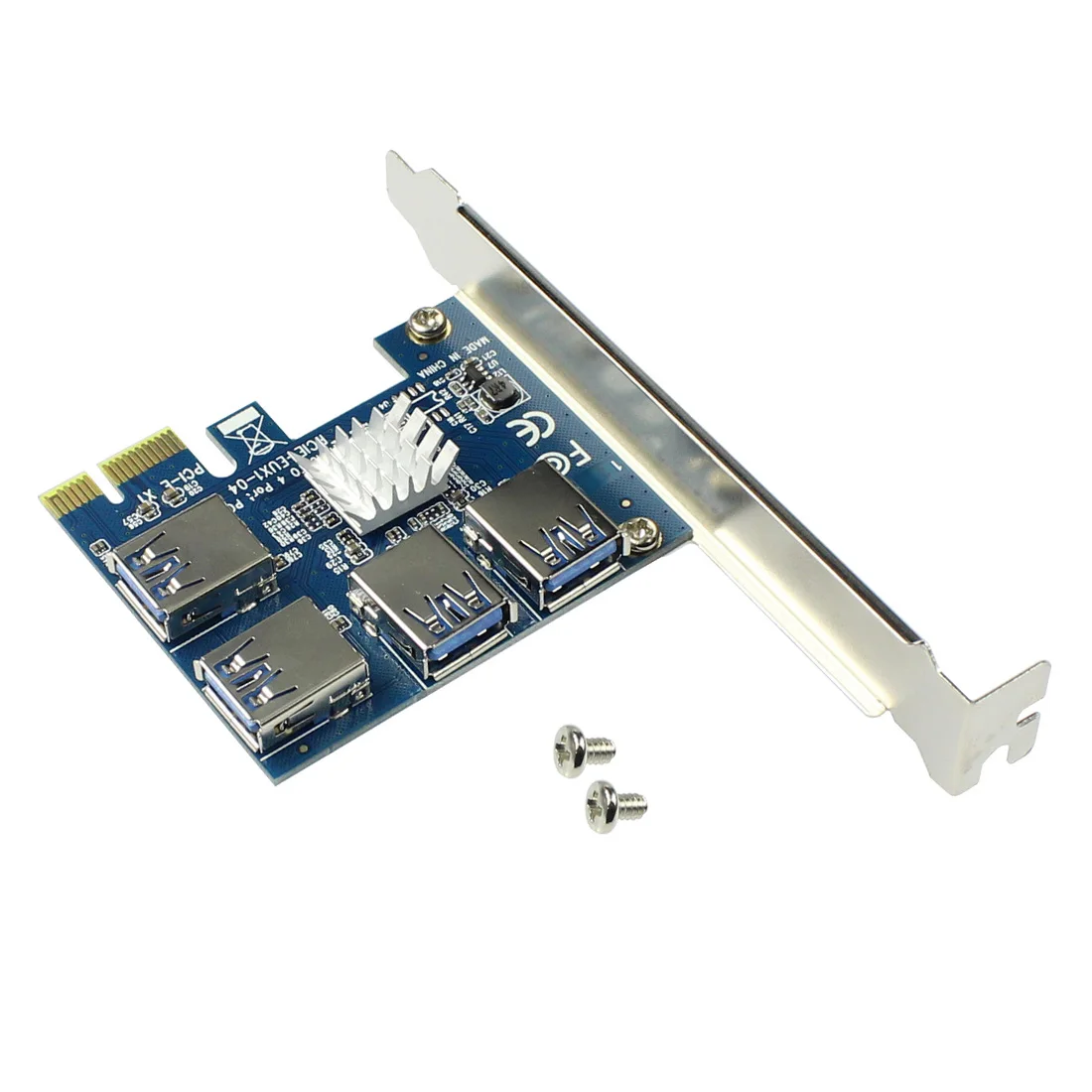 PCIE PCI-E PCI Express Riser Card 1x to 16x 1 to 4 USB 3.0 Slot Multiplier Hub Adapter For Bitcoin Mining Miner BTC Devices-3