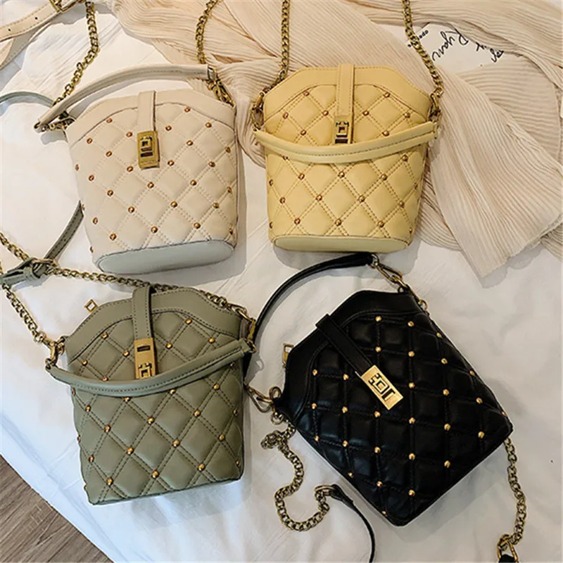 

Women's bags Women Brand Originality Design Handbags chain bag women 2019 new Korean Joker shoulder Messenger bag bucket bag