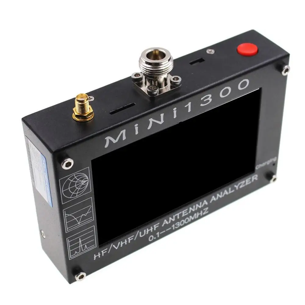 Uv+ Hf Mini1300 4," сенсорный Lcd 0,1-1300 Mhz 13.Ghz Hf/Vhf/Uhf Ant КСВ антенный анализатор+ аккумулятор