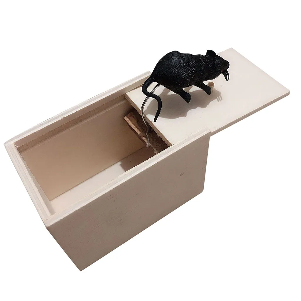 

Halloween April Fool's Day Mouse Scare Small Wooden Box Mouse Scary Girls Funny Gadgets Antistress Toys for Children Juguetes