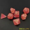 Bescon Dense-Core Polyhedral Dice Set of Peach, RPG 7-dice Set in Brick Box Packing 5