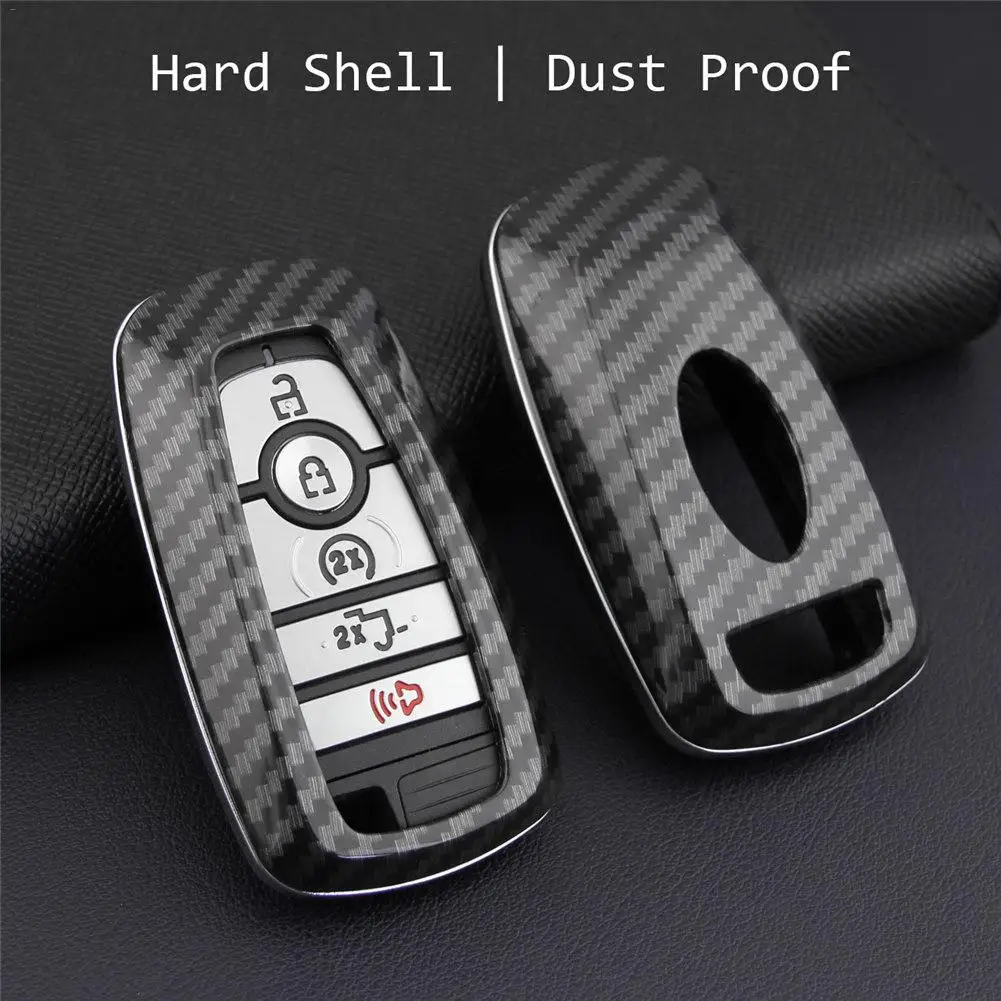 

Car Key Case Fob Bag Holder ABS Hard Shell Cover Parts Fit For Ford Explorer Mustang Ecosport F-150 F-250 Car Key Accessories