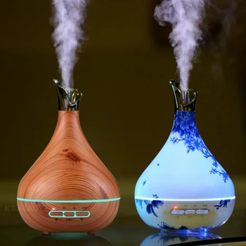 

300ml Diffuser aromatherapy essential oil diffuser ultrasonic air humidifier purifier with wood grain LED lamp office bedroom
