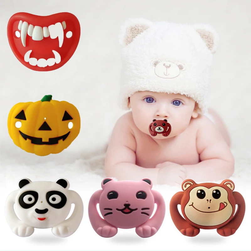 

Food Grade Silicone Funny Baby Pacifiers Dummy Nipple Teethers Toddler Pacy Orthodontic Soothers Teat for Baby Pacifier Gift 1PC